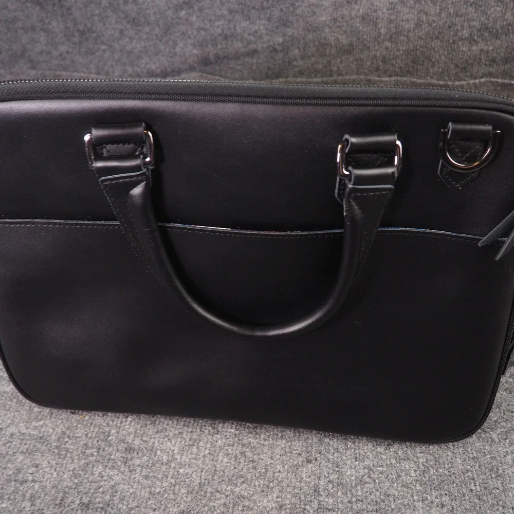 Robert Graham Mens Black Slim Briefcase Laptop Bag Professional Office 7297